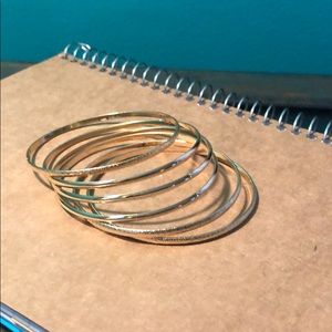 Set of 6 gold bangle bracelets